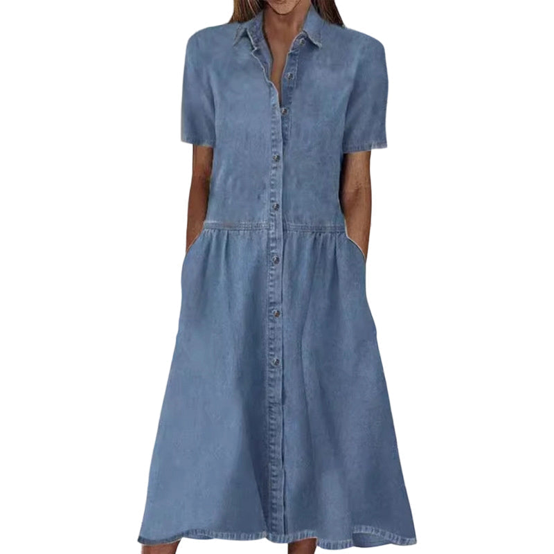 👗Elegantes & lässiges Jeanshemdkleid für Damen – mühelos schick im Alltag ✨
