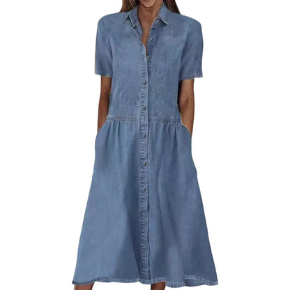 👗Elegantes & lässiges Jeanshemdkleid für Damen – mühelos schick im Alltag ✨