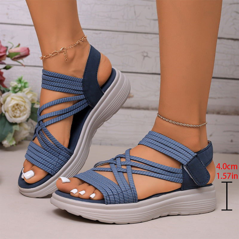 🔥 50% OFF Today Only - Women's Elastic Strap Platform Sport Sandals👣 Walk All Day Without Tired Feet