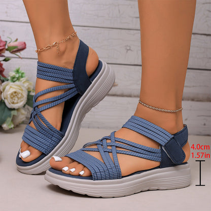 🔥 50% OFF Today Only - Women's Elastic Strap Platform Sport Sandals👣 Walk All Day Without Tired Feet