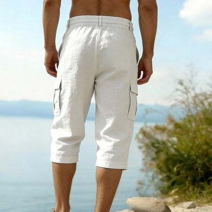 👖Men's Linen Blend Cargo Capri Pants🌬️ Lightweight, Breathable & Built For Comfort