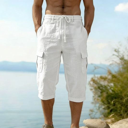 👖Men's Linen Blend Cargo Capri Pants🌬️ Lightweight, Breathable & Built For Comfort