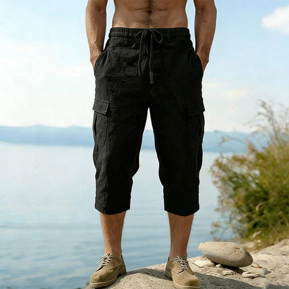 👖Men's Linen Blend Cargo Capri Pants🌬️ Lightweight, Breathable & Built For Comfort