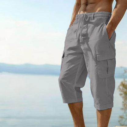 👖Men's Linen Blend Cargo Capri Pants🌬️ Lightweight, Breathable & Built For Comfort