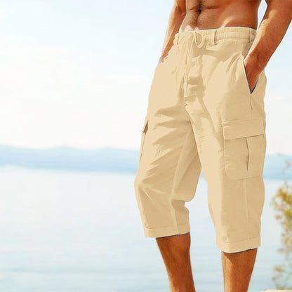 👖Men's Linen Blend Cargo Capri Pants🌬️ Lightweight, Breathable & Built For Comfort