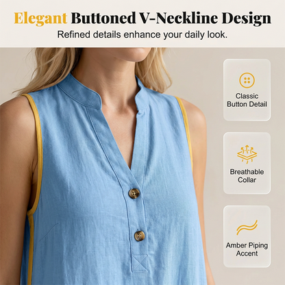 💃✨ Women's V Neck Sleeveless Loose Dress - Cool, Flattering & Effortlessly Stylish