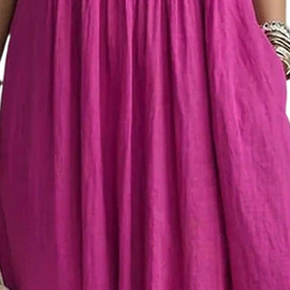 🔥 Nur heute – Bis zu 50% RABATT 👗 Damen lockeres Freizeitkleid mit V-Ausschnitt✨