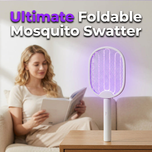 🦟 2-in-1 Foldable Electric Mosquito Swatter⚡ Swat, Zap & Sleep Bite-Free
