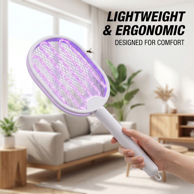 🦟 2-in-1 Foldable Electric Mosquito Swatter⚡ Swat, Zap & Sleep Bite-Free