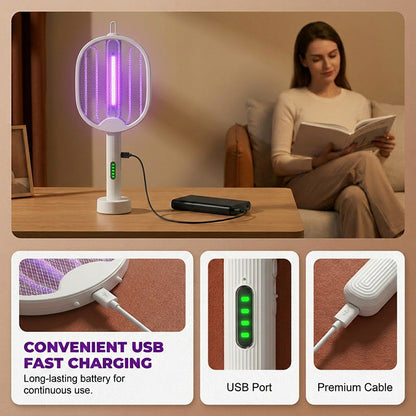 🦟 2-in-1 Foldable Electric Mosquito Swatter⚡ Swat, Zap & Sleep Bite-Free