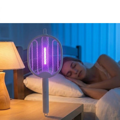 🦟 2-in-1 Foldable Electric Mosquito Swatter⚡ Swat, Zap & Sleep Bite-Free