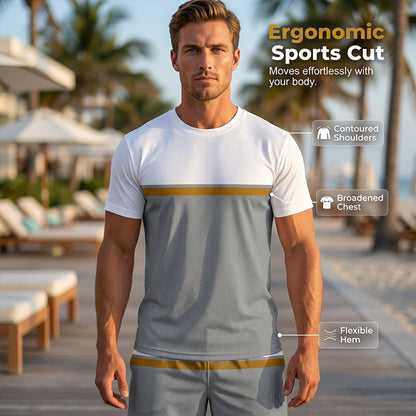 ⏳Limited-time 57% off⏰Men's Summer Color-Block Sportswear Set