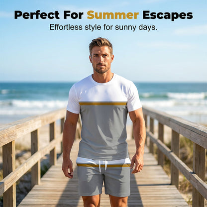 ⏳Limited-time 57% off⏰Men's Summer Color-Block Sportswear Set