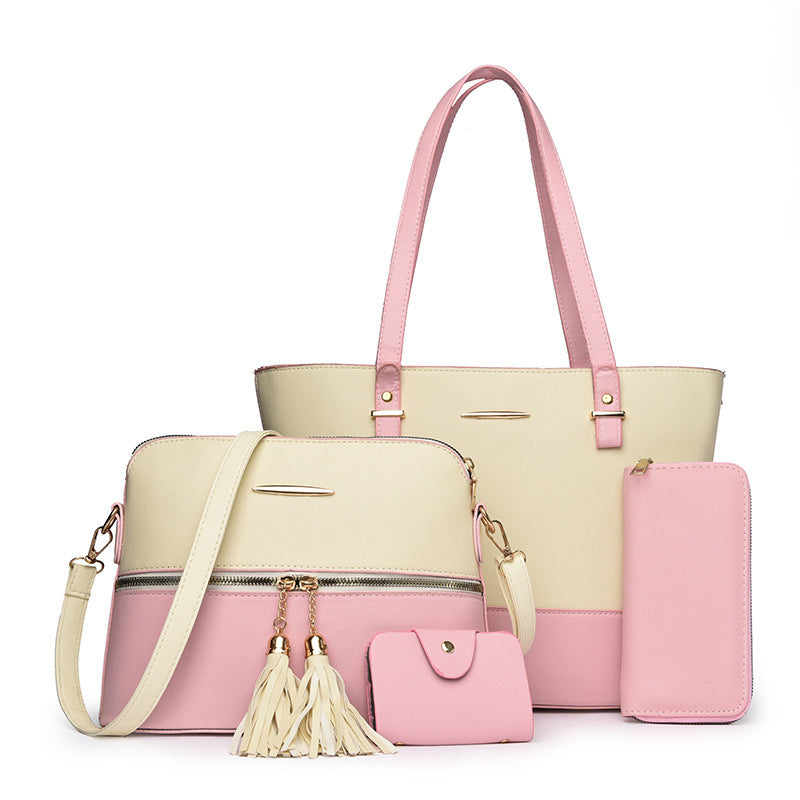 👜4-in-1 Color-Block Tote Bag Set ✨The Handbag Set Every Woman Needs