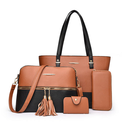 👜4-in-1 Color-Block Tote Bag Set ✨The Handbag Set Every Woman Needs