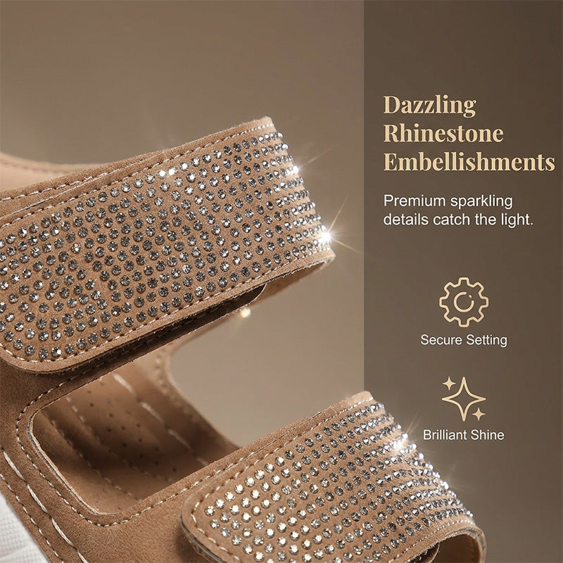 ✨👡Women's Sparkling Rhinestone Wedge Sandals💖 Stylish. Supportive. Seriously Comfortable