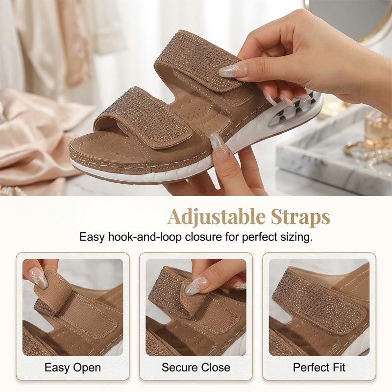 ✨👡Women's Sparkling Rhinestone Wedge Sandals💖 Stylish. Supportive. Seriously Comfortable