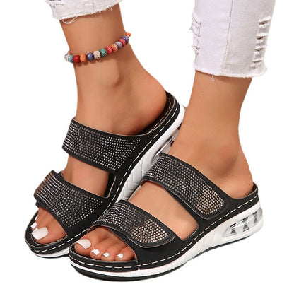 ✨👡Women's Sparkling Rhinestone Wedge Sandals💖 Stylish. Supportive. Seriously Comfortable
