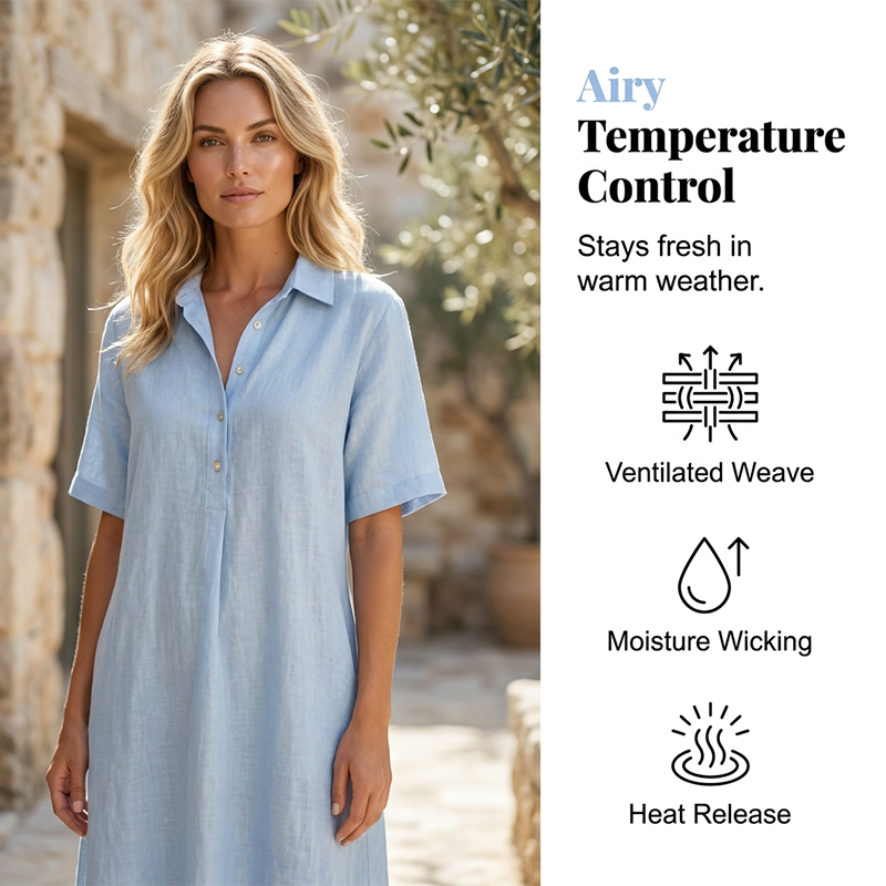 ☀️Women's Casual Linen Blend Shirt Dress – Effortless Style For Sunny Days✨