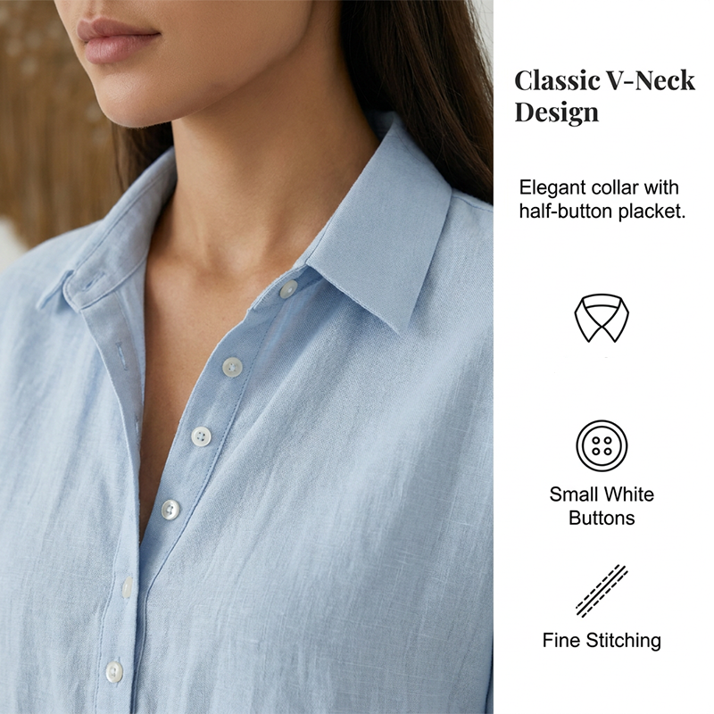 ☀️Women's Casual Linen Blend Shirt Dress – Effortless Style For Sunny Days✨