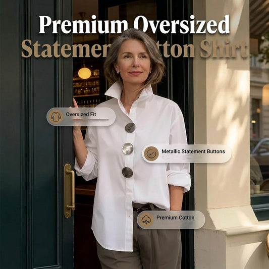 💫Women’s Oversized Button Stand Collar Shirt – Make Every Outfit A Statement!