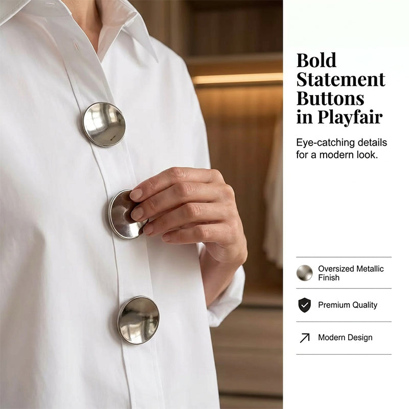 💫Women’s Oversized Button Stand Collar Shirt – Make Every Outfit A Statement!