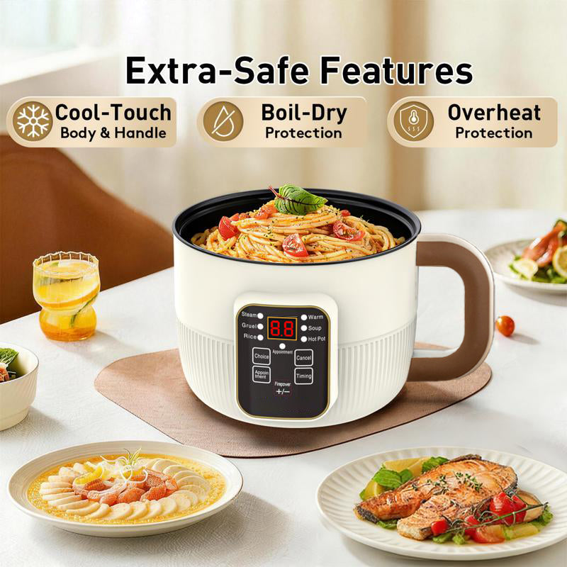 🍲 Multi-Functional Smart Electric Pot – 6 Preset Modes, Delay Timer, Steamer 🍜One Smart Kitchen Helper