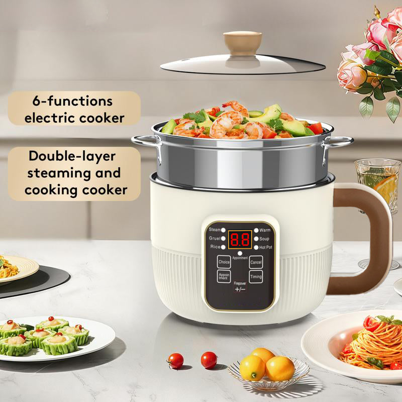 🍲 Multi-Functional Smart Electric Pot – 6 Preset Modes, Delay Timer, Steamer 🍜One Smart Kitchen Helper