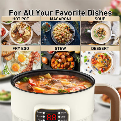 🍲 Multi-Functional Smart Electric Pot – 6 Preset Modes, Delay Timer, Steamer 🍜One Smart Kitchen Helper
