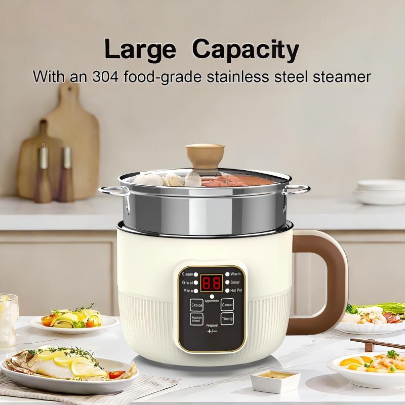 🍲 Multi-Functional Smart Electric Pot – 6 Preset Modes, Delay Timer, Steamer 🍜One Smart Kitchen Helper