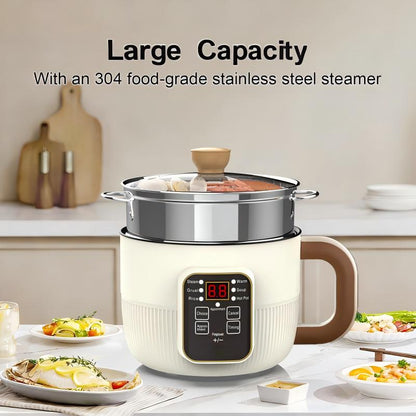 🍲 Multi-Functional Smart Electric Pot – 6 Preset Modes, Delay Timer, Steamer 🍜One Smart Kitchen Helper