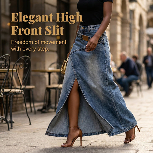 ⌛Limited-time offer-Women's Layered Waist Denim Maxi Skirt