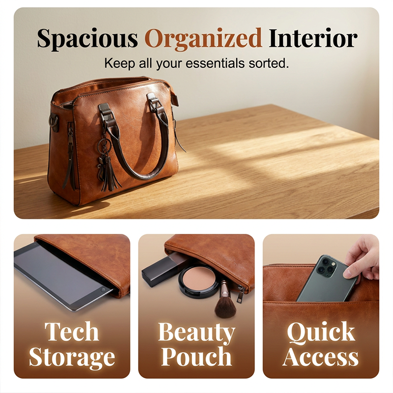 👜Women's PU Leather 4-Piece Handbag Set – Chic, Versatile & Timeless ✨