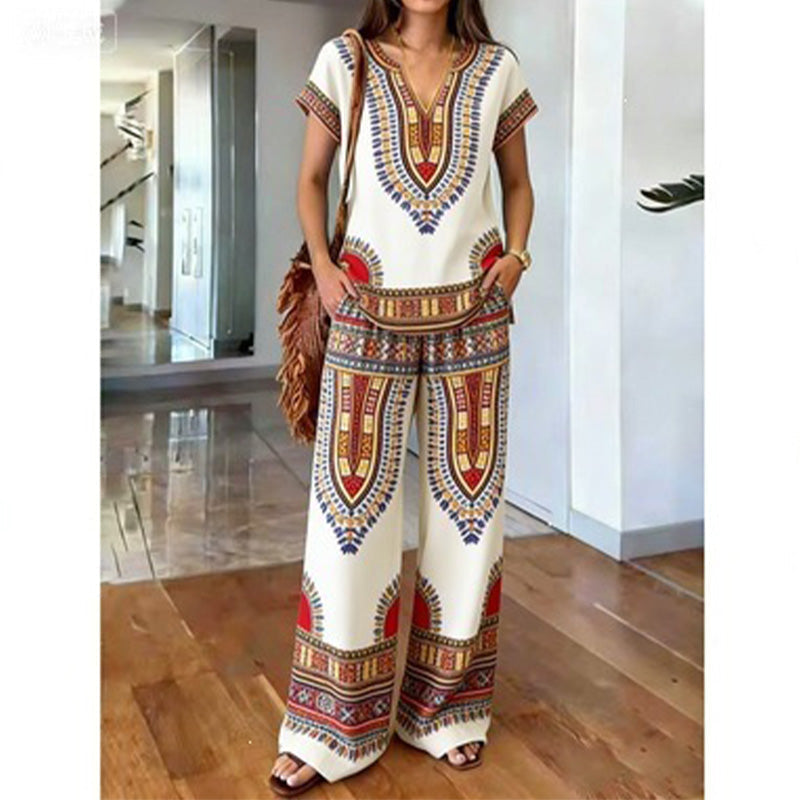 ⏳Zeitlich begrenzter 60% Rabatt⏰Damen Bedrucktes Oberteil & Hose 2-teiliges Set👚👖