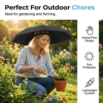 🔥 Limited-Time Sale – Up to 50% OFF💫Lightweight Folding Sun Rain Headwear Umbrella Hat