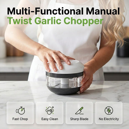 🔪Multi-Functional Manual Twist Garlic Chopper🥕Chop, Mince & Prep in Seconds – No Electricity Needed