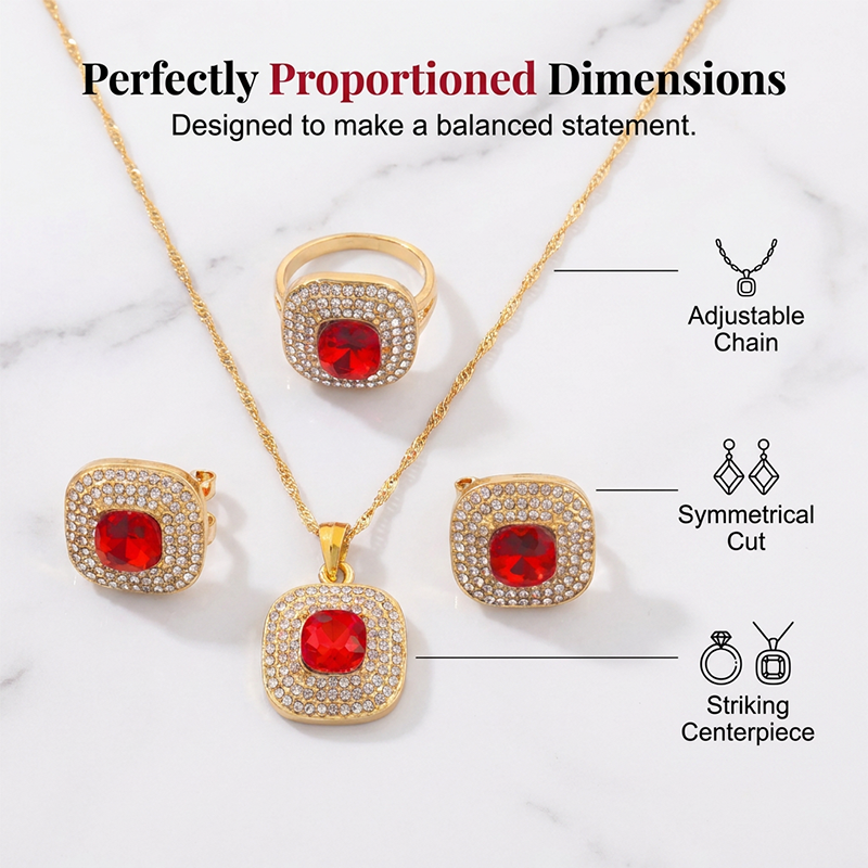 💎Jeden Tag glänzen: Elegantes Schmuckset mit Kristallsteinen✨