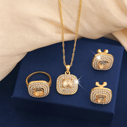 💎Jeden Tag glänzen: Elegantes Schmuckset mit Kristallsteinen✨