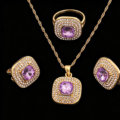 💎Jeden Tag glänzen: Elegantes Schmuckset mit Kristallsteinen✨