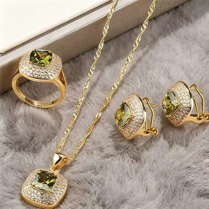 💎Jeden Tag glänzen: Elegantes Schmuckset mit Kristallsteinen✨