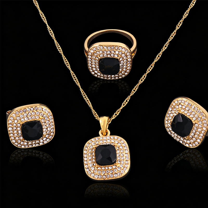 💎Jeden Tag glänzen: Elegantes Schmuckset mit Kristallsteinen✨