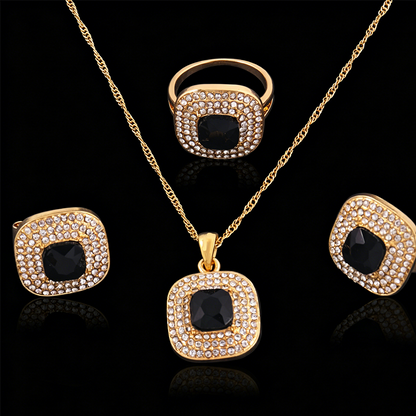 💎Jeden Tag glänzen: Elegantes Schmuckset mit Kristallsteinen✨