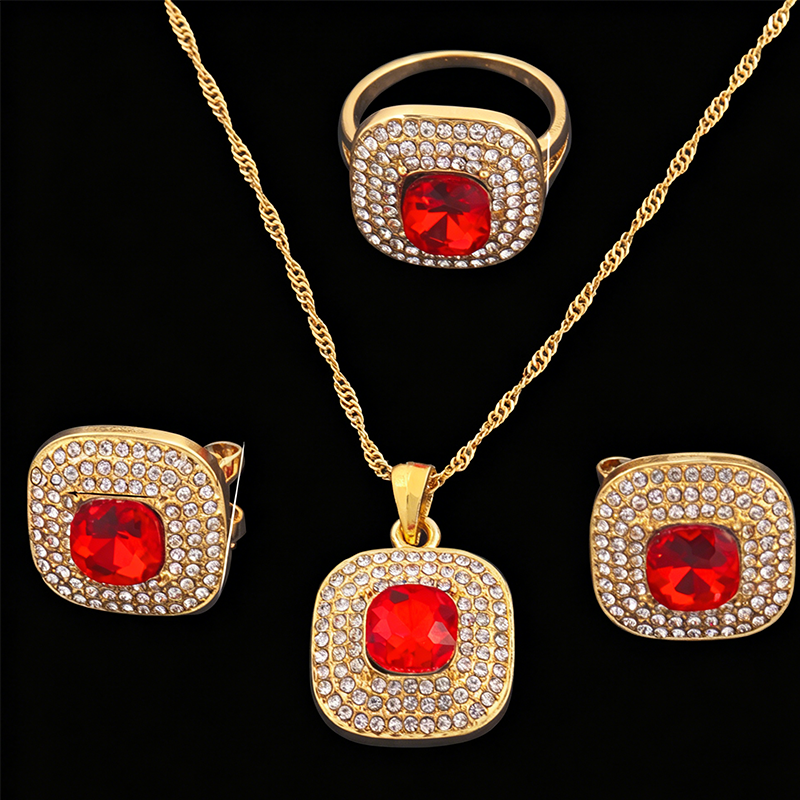 💎Jeden Tag glänzen: Elegantes Schmuckset mit Kristallsteinen✨
