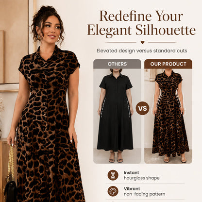 🎁2026 New Arrivals 52% OFF💥Women's Elegant Leopard Print Lapel Dress✨