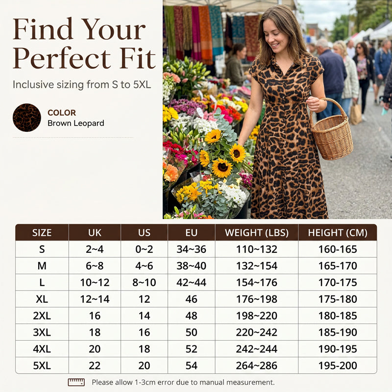 🎁2026 New Arrivals 52% OFF💥Women's Elegant Leopard Print Lapel Dress✨