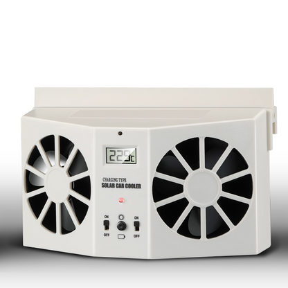 🚗Solar Powered Car Exhaust Fan– Dual Turbo Ventilation & Temperature Display☀️