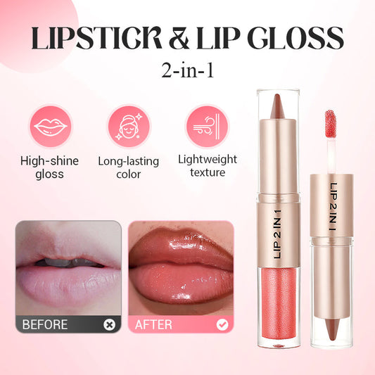 🔥 Limited-Time Sale – Up to 50% OFF💄✨ 2-in-1 Matte Lipstick & Shine Lip Gloss💋
