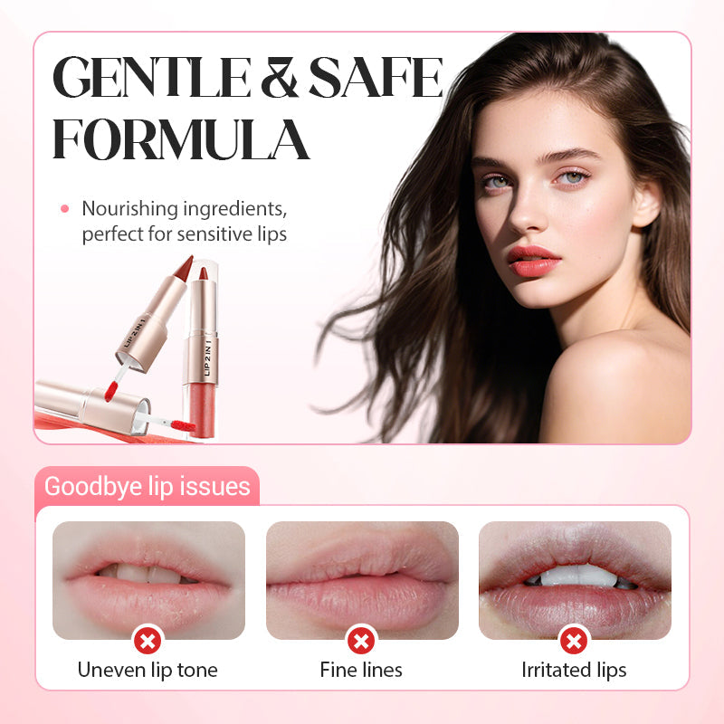 🔥 Zeitlich begrenzter Sale – Bis zu 50 % RABATT💄✨ 2-in-1 Matter Lippenstift & Glänzender Lipgloss💋