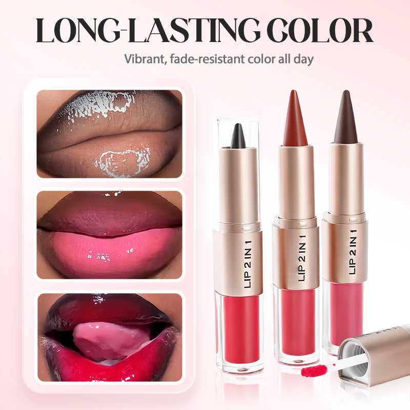 🔥 Zeitlich begrenzter Sale – Bis zu 50 % RABATT💄✨ 2-in-1 Matter Lippenstift & Glänzender Lipgloss💋