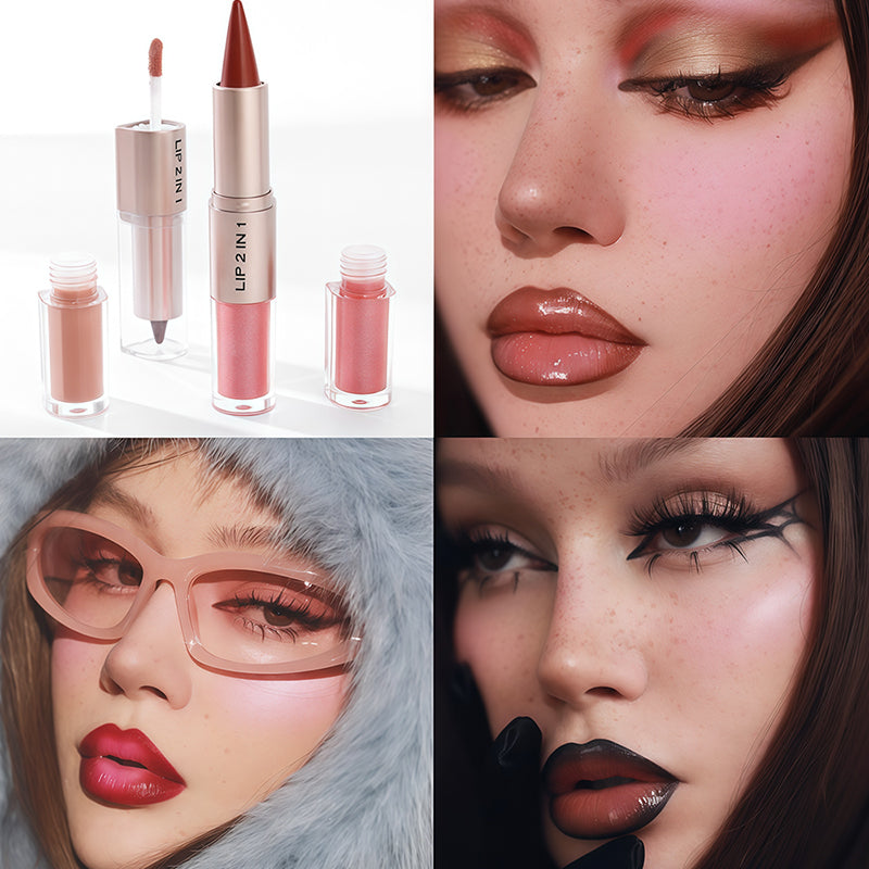 🔥 Zeitlich begrenzter Sale – Bis zu 50 % RABATT💄✨ 2-in-1 Matter Lippenstift & Glänzender Lipgloss💋